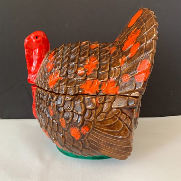 VTG Art Studio Ceramic Turkey Cookie Jar Fall Autumn Thanksgiving Decor w/Lid - Picture 2 of 8